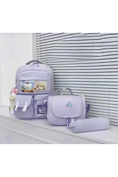 My Easy Shop Geantă de școală în stil Kora Geantă Kawai+Nutriție+Geantă pentr...