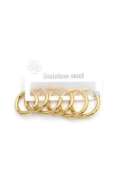 MBB ETİCARET Set of 6 hoop earrings - gold