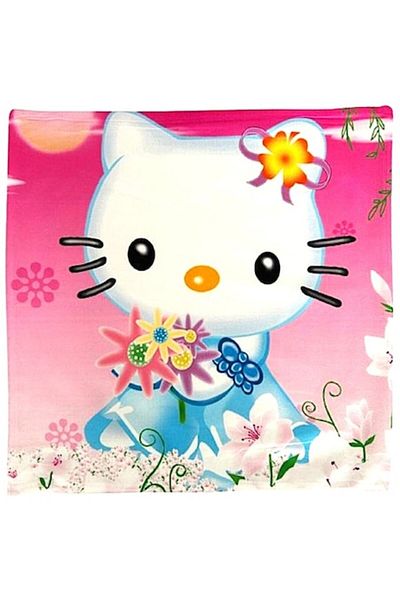 Hello Kitty Față de pernă, Colecție pentru copii, roz, 45x45 cm, bumbac satinat