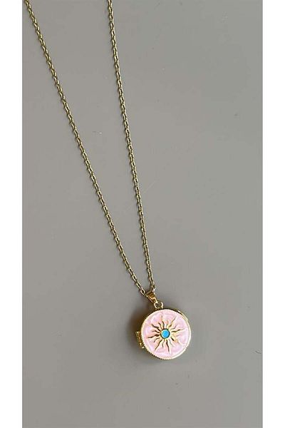 MBB ETİCARET Covered sun necklace - pink