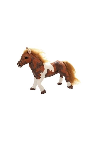 MASHASHOP Cal de pluș, realist, MASHASHOP, maro/alb, 28 cm
