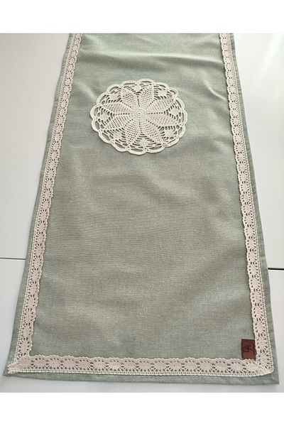denizli hatırası Natural Organic Handmade Embroidered Authentic Soft 100% Cotton Linen Laced Runner 45X115 cm