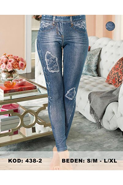 NightLove Dk Kot Görünümlü Tayt 438-1