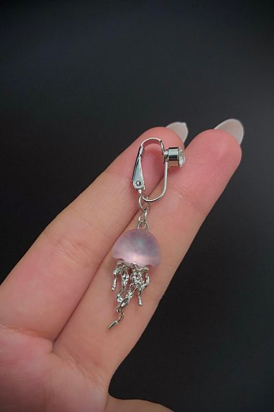 Blisse Piercing Women's Steel Zircon Stone Pink Jellyfish Figured Compression Holeless Navel Piercing