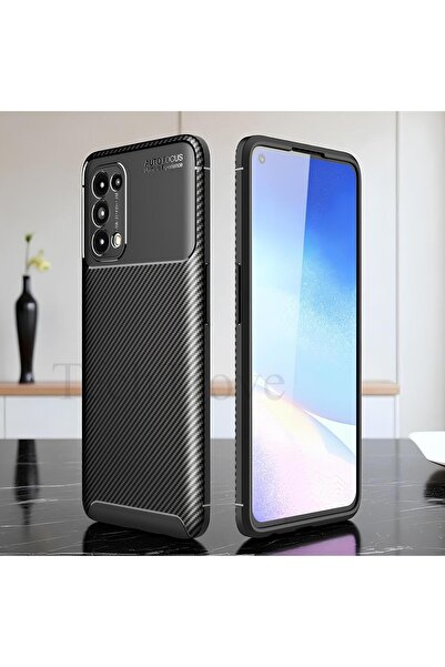 TechTrove Oppo Reno 5 Kılıf Kamera Korumalı Darbe Emici Karbon Fiber Desenli ...