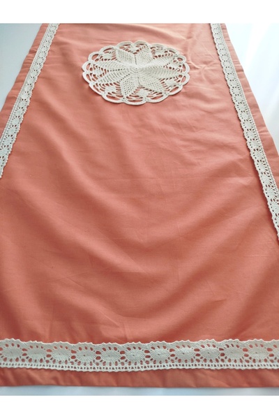 denizli hatırası Authentic Handmade Soft 100% Cotton Laced Runner 45X115 cm