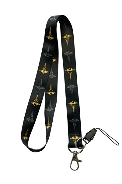 StormiStoretr Siyah Tıp Sembolü Boyun Askı ipi Yaka Kartı ipi