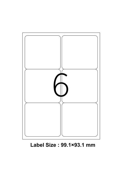 Tanex Set de 600 etichete autoadezive 99,1 x 93,1 mm, colțuri rotunjite, 100 coli format A4,