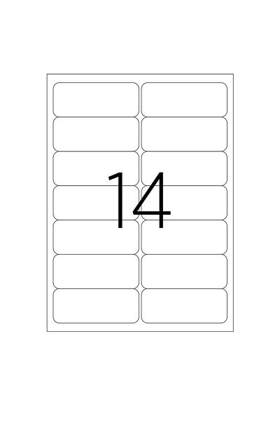 Tanex Set de 1400 etichete autoadezive A4, 100 coli, 14 etichete/coală, 99,1x38,1 mm, colțuri drepte,