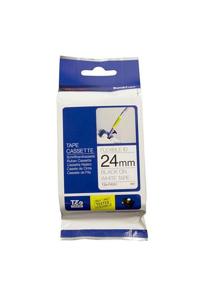TREND Brother tze-fx251 24 mm white on black flexible laminated label