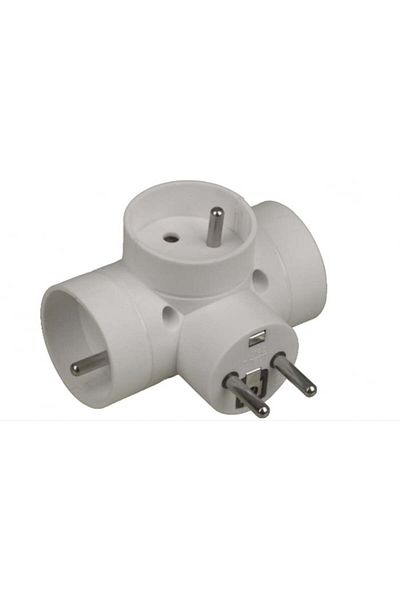 domino Adaptor 3 prize DOMINO, 3 x 16 A, alb