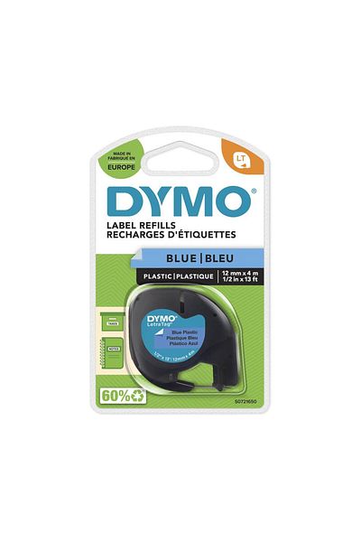 TREND Dymo S0721650 Letratag Plastic Ribbon (12 mm X 4 Mt), Blue (59426) 91205