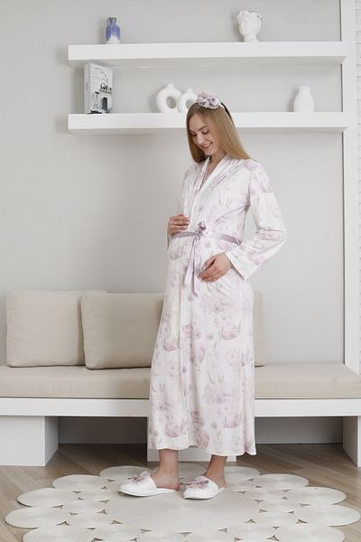 EM&FA TEKSTİL Maternity Maternity Dressing Gown Nightwear Set