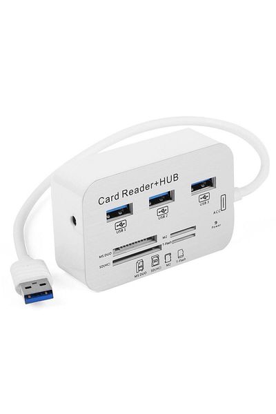 TREND TX TXACUCR340 3xUSB 3.0 HUB وقارئ بطاقات خارجي متعدد