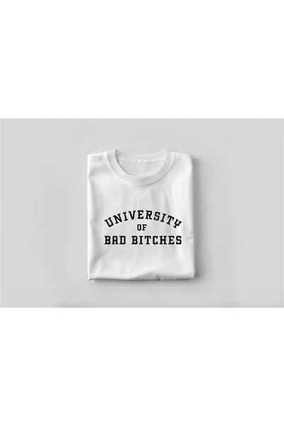 YEACHY Tricou cu imprimeu Bad Bitches pentru femei