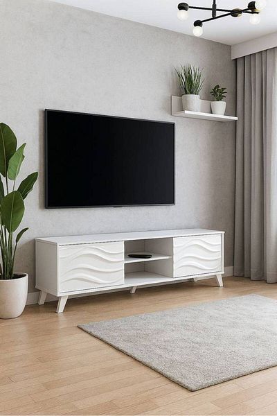 Al Saada Home وحدة تلفزيون - 160×40×45 سم - أبيض