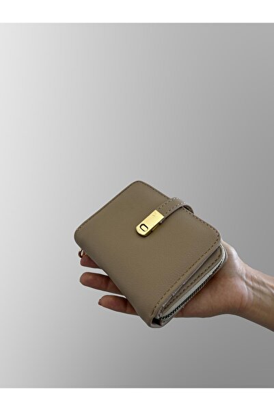 shiny ever Small Size Women's Wallet with Mink Gold Detail