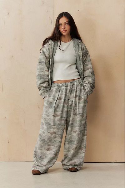 september island Desert Camouflage Baggy Baloon Oversize Waist Adjustable Pants