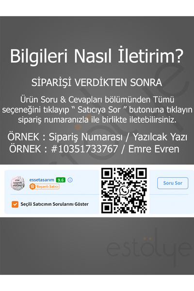 estölye Kişiye Özel İsimli Araç Dikiz Ayna Süsü Gümüş