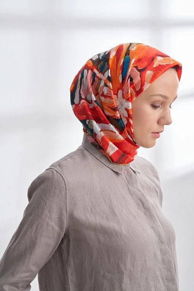ARMANDA Premium Collection Crown Pattern Twill Silk Scarf - 4328-567