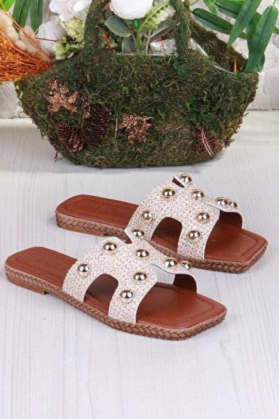fort 014-25 Fls Buckle Detailed Holiday Slippers Daily Slippers Women's Slippers