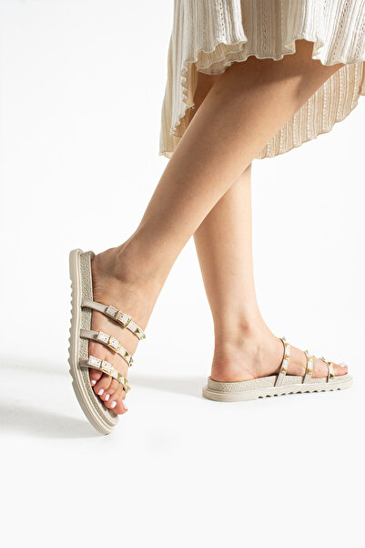 DUXAL SHOES Valora Gold Detailed Stylish Women's Slippers