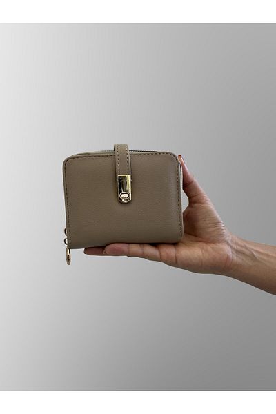 shiny ever Small Size Women's Wallet with Mink Gold Detail
