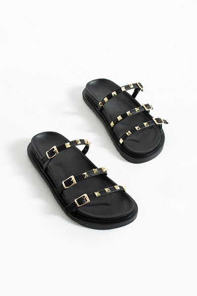 DUXAL SHOES Стилни дамски чехли Valora Gold Detailed