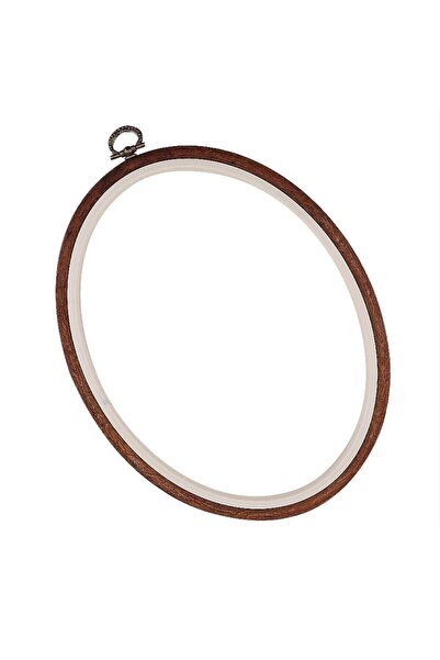 HelloPunch&Bags NURGE Ahşap Görünümlü Oval Pano Kasnak 4 Numara