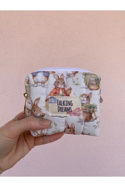 TALKING DREAMS Rabbit Pattern S Boy Quilted Makeup Bag