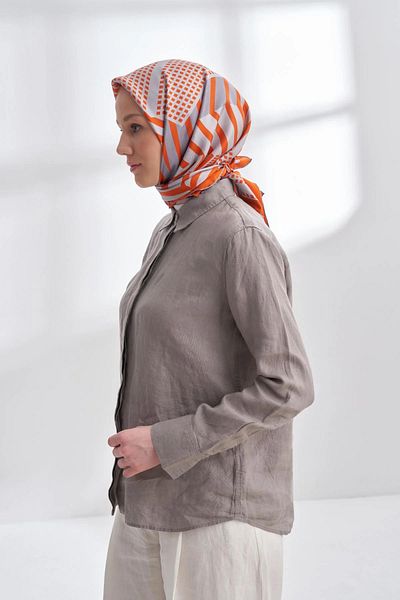 ARMANDA Archway Pattern Twill Silk Scarf 4302-929