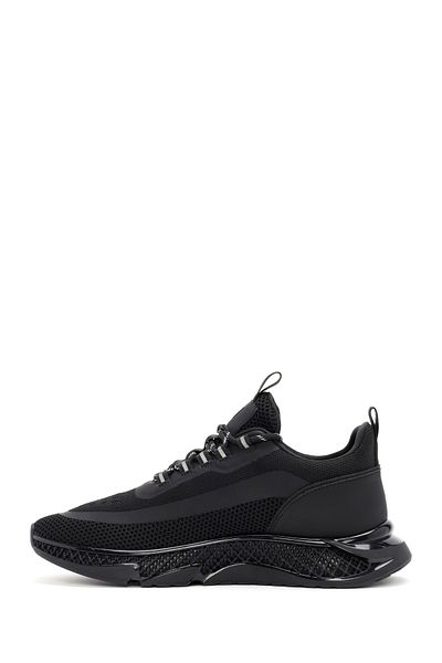 Derimod Zero Men's Black Thick Sole Lace-Up Fabric Sneaker 25Wfd69106F