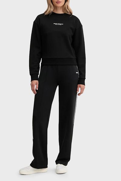Armani Exchange Logo Printed Cotton Relaxed Fit Crew Neck Crop Sweat Sweat Xw001451 Af108