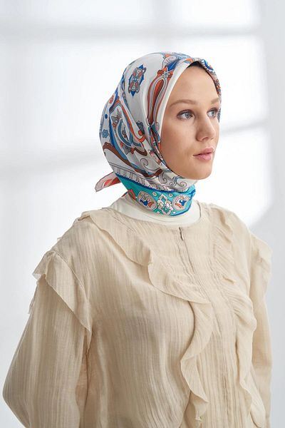 ARMANDA Premium Collection Crown Pattern Twill Silk Scarf - 4321-192