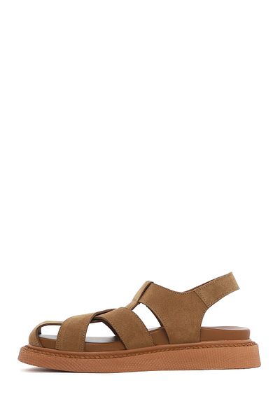 Derimod Women's Tan Suede Leather Sandals 25Sfd300910