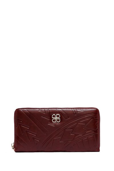 Derimod Women's Burgundy Printed Wallet 000A2D561626
