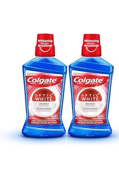Colgate Optic White Mouthwash Whitening, 500ml (Pack of 2)