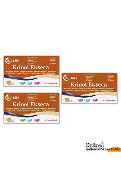 Krinol Ekseca - Novasol Curcumin, Brokoli, Kuersetin, Akgünlük, Propolis, Resveratrol - 3 Kutu