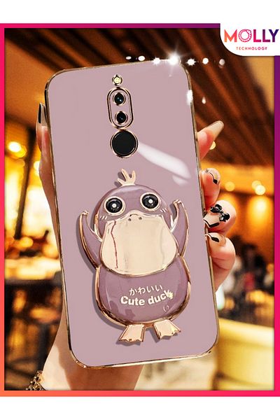 Molly Luxury Silicone Case with Lilac Cute Duck Stand Gold Detail on the Edges for Xiaomi Redmi̇ 8