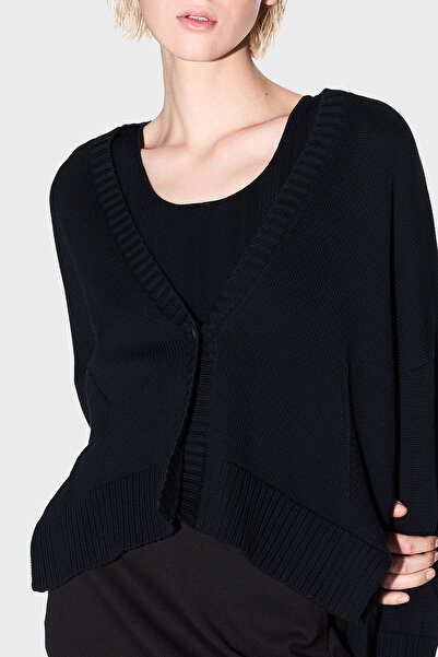 Armani Exchange 100% Cotton Relaxed Fit V-Neck Asymmetric Cardigan Cardigan Xw001304 Af16552 Uc001