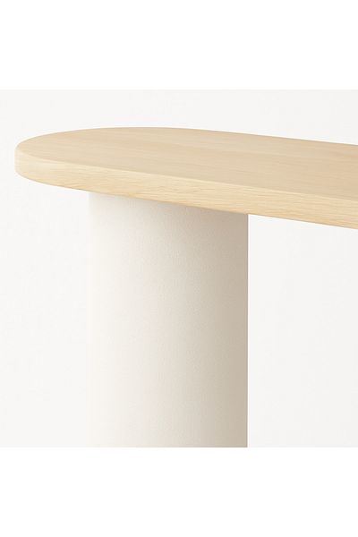 ket furniture كونسول كيرف – Curve Console خشب صناعي عالي الجودة,(تشطيب حجري غير لامع),لون عاجي هادئ مع طابع معماري