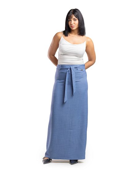 SUGA Elegant lavender crepe skirt