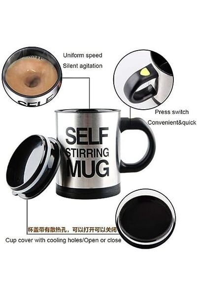 Generic Automatic Self-Stirring Coffee Mug, Self-Mixing Mug with Handle, Electric Self-Stirring Coffee/T
