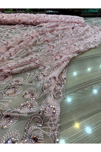 OsmanKumaşDantel Taş Boncuk İşlemeli Dantel ( 100cm x 150cm )