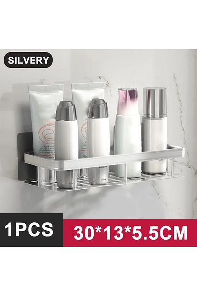 Choice StyleB-Silvery-1PCS Bathroom Shelf Kitchen Storage Organizer Aluminum Alloy Shampoo Rack Shower Shel