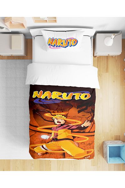 Erays Home Naruto Anime 3D Printed Single Duvet Cover Set Children's Duvet Cover Set