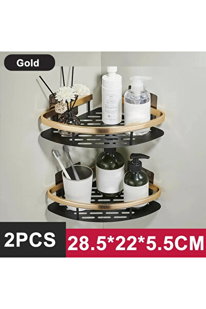 Choice StyleA-Black gold-2 رف حمام منظم تخزين المطبخ من سبائك الألومنيوم رف ش...