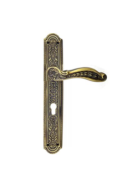 SepetBudur Antique Style Decorative Brass Ulu Model Patterned Yale, Exterior Door Handle - 354x57 mm, Antique
