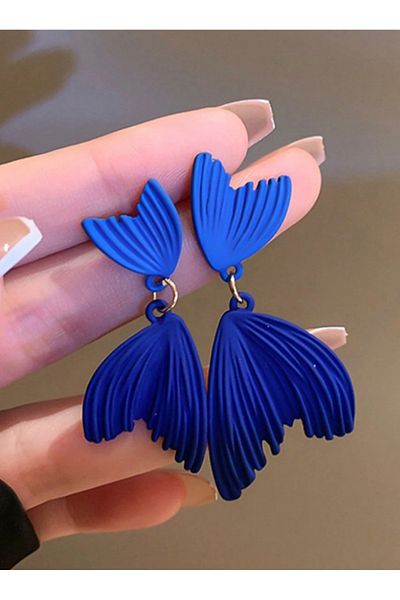 SYGGY Cercei Blue Fishtail, model coadă de pește, albastru