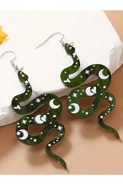 SYGGY Moon Snake earrings, snake design, multicolor